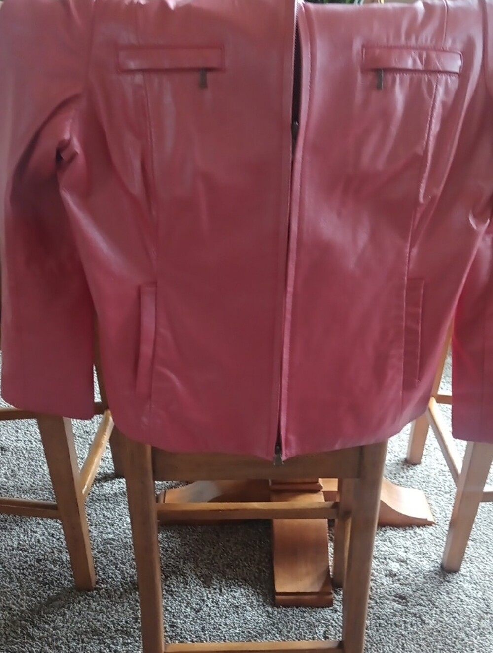 Leather Salmon Colored Jacket